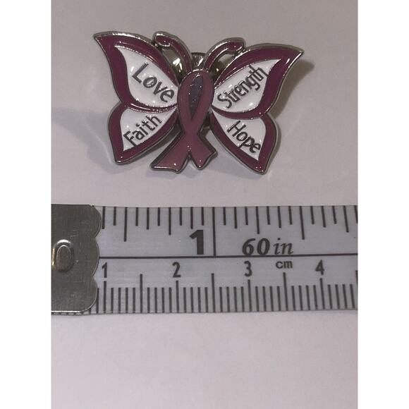 Love Faith Strength Hope Butterfly Ribbon Pin Brooch - Picture 1 of 1